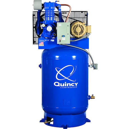 Quincy Compressor 10 HP Two Stage-QP PRO (Prsr Lubricated)-w/Mag Starter, 3103DS12VCA23 5103DS12VCA23